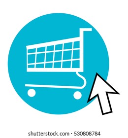 On-line shopping, cart vector, e.commerce.