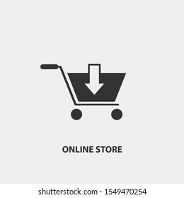 online shopping cart vector icon flat isolated sign