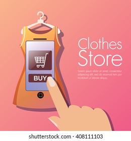 online shopping Clothes Store, vector illustration version 2