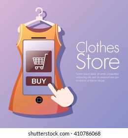 online shopping Clothes Store, vector illustration version 1