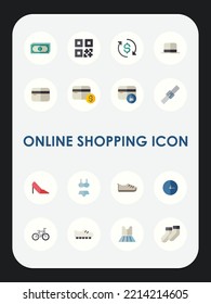 Online shopping with colored icon