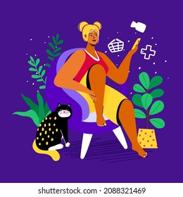 Online shopping - colorful flat design style illustration