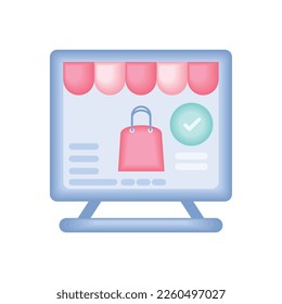icono del equipo de compras en línea estilo aislado