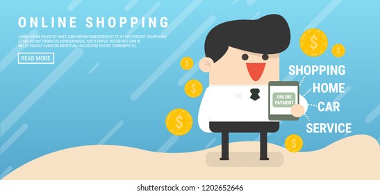 Online shopping concept.