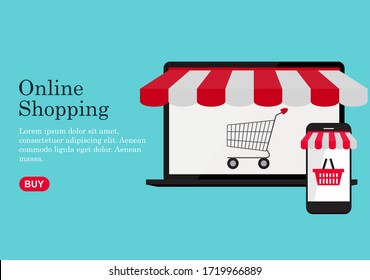 Online Shopping concept background. Vector Illustration EPS10