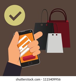 Online shopping concept. Banking. Vector illustration