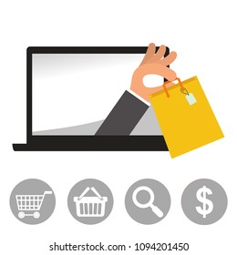 Online shopping concept. Buy online