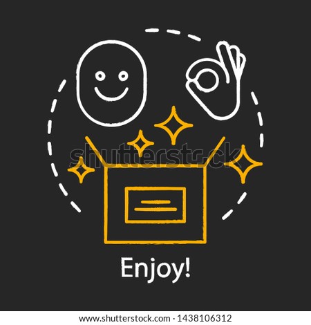 Online shopping concept chalk icon. Excellent service. Good purchase, buy. Customer, buyer, client satisfaction idea. Vector isolated chalkboard illustration