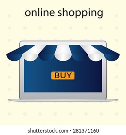 Online shopping concept with computer 