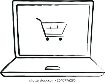 Online Shopping Concept with Computer and Cart