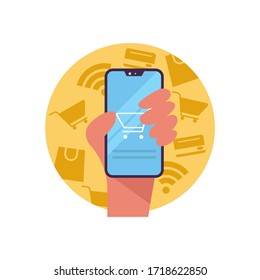 Online-Shopping-Konzept flach Design für Landing-Page Vektordesign-Vorlage