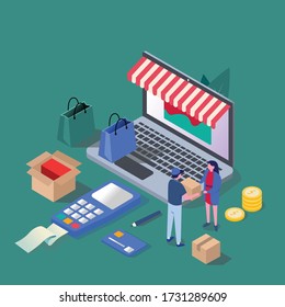 Online Shopping Concept Flat Design