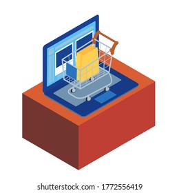 online shopping concept flat design