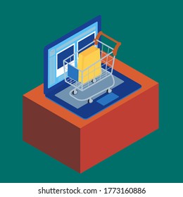 online shopping concept flat design