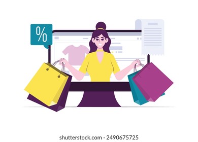 Online Shopping Concept Flat Illustration