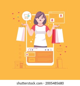 online shopping concept illustration background