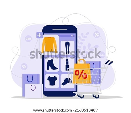 Online shopping concept illustration, web templates, flat design vector poster eps 10