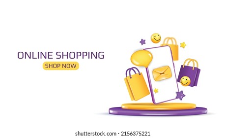 Online shopping.The concept of mobile marketing and e-commerce. Online store, e-commerce concept. Online shopping on application and website concept.