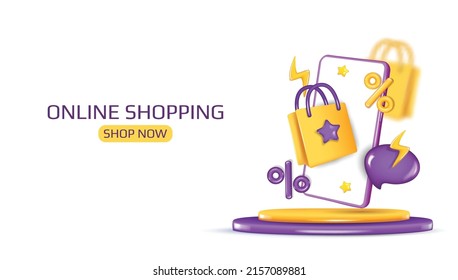Online shopping.The concept of mobile marketing and e-commerce. Online store, e-commerce concept. Online shopping on application and website concept.