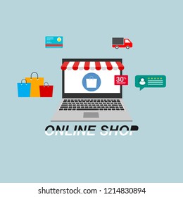 Online shopping concept. Mobile payments. vector illustration. Can be used for workflow layout template, banner, marketing, infographics.