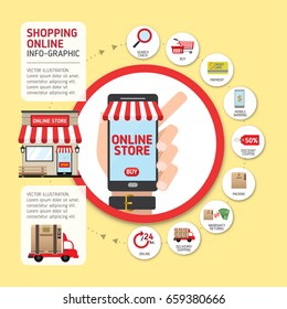 Online shopping concept. Mobile payments. vector illustration.