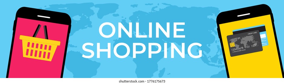 Online Shopping Concept. Modern flat concept for web banners, websites, infographics, printed materials. Vector Illustration EPS10