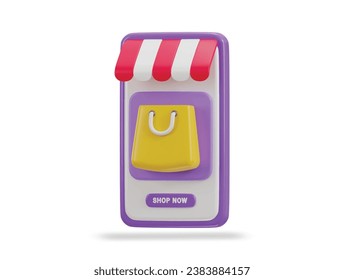 online shopping concept on mobile app shopping cart icon vector illustration