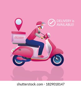 Online Shopping Concept, on Website or Mobile phone Application, Digital marketing. stay at home and using smartphones, food delivery. Vector for Design illustration 24-hours shopping