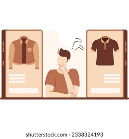 Online shopping concept set. E-commerce, customer on the sale. App on mobile phone and computer. Isolated vector illustration in flat style