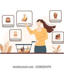 Online shopping concept set. E-commerce, customer on the sale. App on mobile phone and computer. Isolated vector illustration in flat style