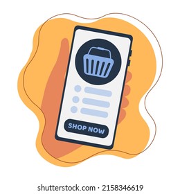 Concepto de compras en línea. Tienda en línea. Icono de vector de compra en línea. Estilo plano.	