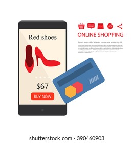 Online shopping concept with smartphone. technology e-commerce.