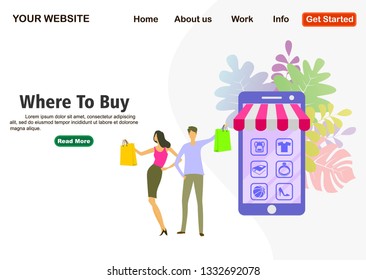 Online Shopping Concept. Vector design illustration - Vector