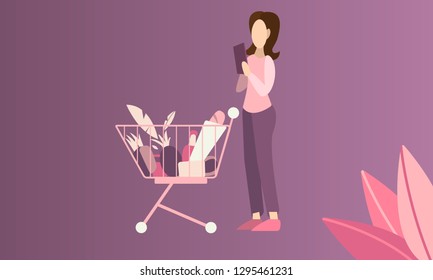 online shopping concept - vector graphics