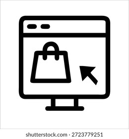 Icono de Vector de concepto de compras en línea