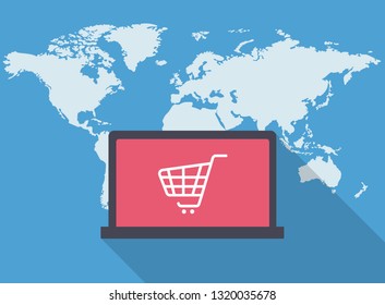 Online shopping concept. Vector illustration