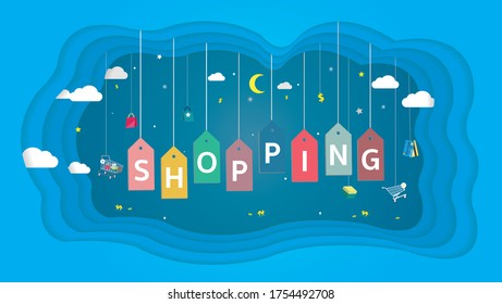 Online shopping concept .Vector illustration of online shopping concept.Online shopping banner.