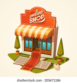 Online shopping concept. Vector illustration.