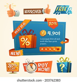 Online shopping concept. Vector illustration.