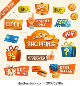 Online shopping concept. Vector illustration.