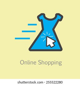 Online shopping concept, vector illustration