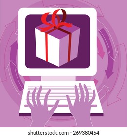 Online shopping concept. Vector illustration