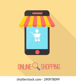 Online shopping concept. Vector illustration