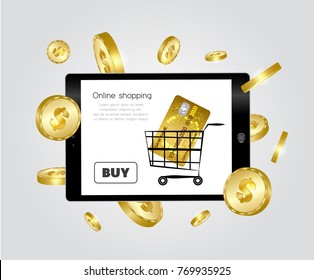 Online shopping concept. Vector illustration. 