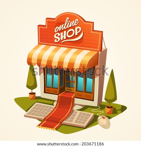 Online shopping concept. Vector illustration.