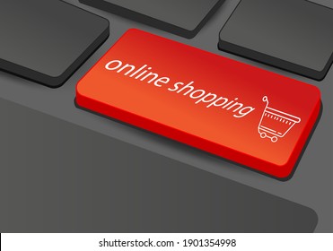 Online Shopping Concepts With Cart Symbol. Mobile Application, Shopping Online on Website. Vector.