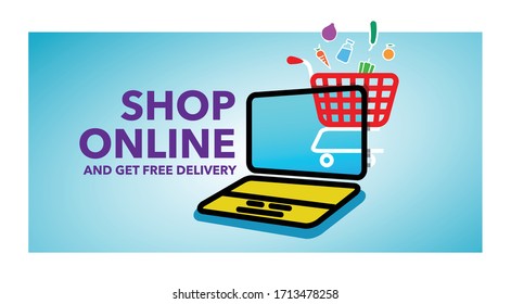 Online shopping concepts or eCommerce. Digital shopping