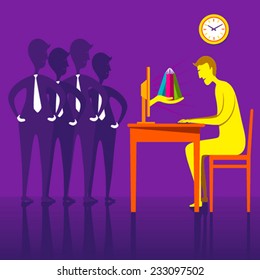 on-line shopping creative design concept vector