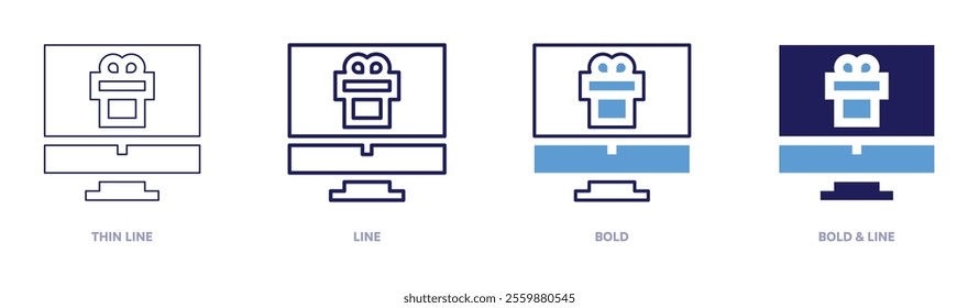 Online shopping credits icon in 4 different styles. Thin Line, Line, Bold, and Bold Line. Duotone style. Editable stroke.