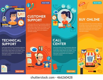 Online Shopping, Customer and Technical Support Call Center Concept